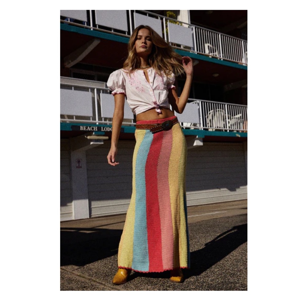 Chasing Unicorns Rainbow Crochet Maxi Skirt